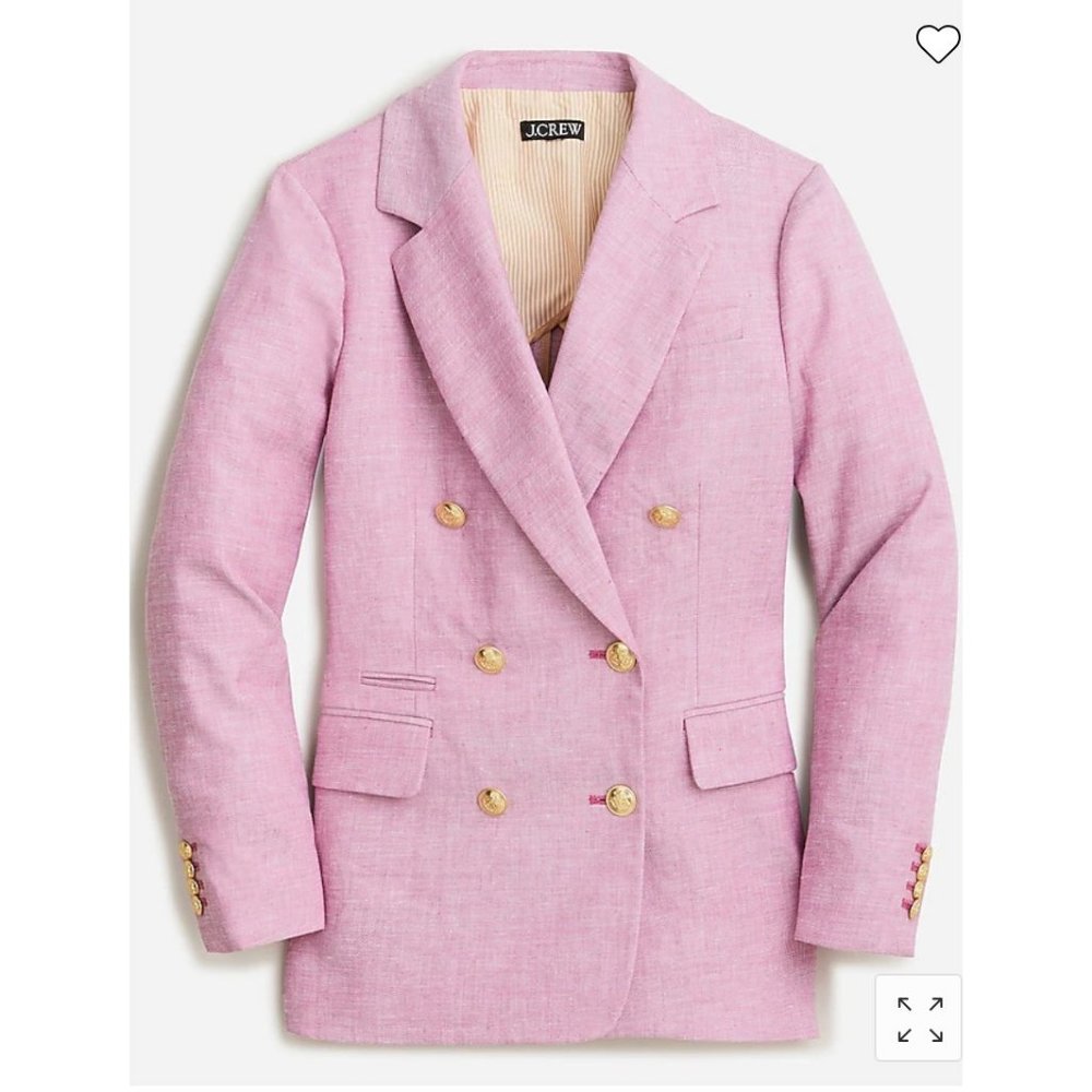 J.Crew $248 Bristol Blazer Stretch Linen Raspberry Size 2 AW081